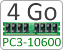 RAM PC3-10600 4Go